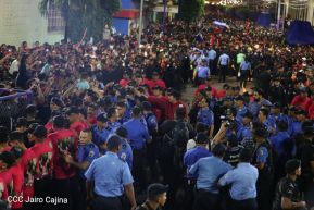Daniel y Rosario junto al pueblo celebran 38 años del Repliegue a Masaya