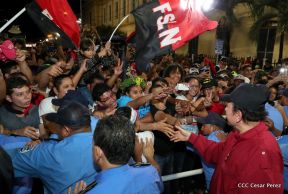 Daniel y Rosario junto al pueblo celebran 38 años del Repliegue a Masaya