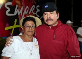 Daniel y Rosario junto al pueblo celebran 38 años del Repliegue a Masaya