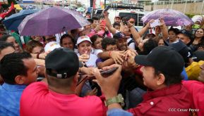 Daniel y Rosario junto al pueblo celebran 38 años del Repliegue a Masaya