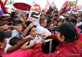 Daniel y Rosario junto al pueblo celebran 38 años del Repliegue a Masaya