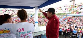 Daniel y Rosario junto al pueblo celebran 38 años del Repliegue a Masaya