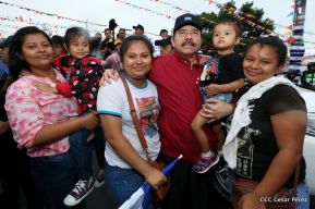 Daniel y Rosario junto al pueblo celebran 38 años del Repliegue a Masaya