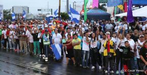 Daniel y Rosario junto al pueblo celebran 38 años del Repliegue a Masaya