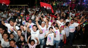 Daniel y Rosario junto al pueblo celebran 38 años del Repliegue a Masaya