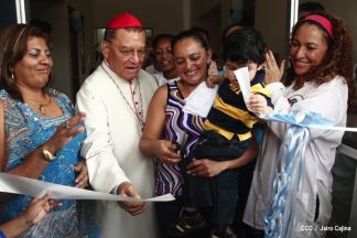 Cardenal Miguel inaugura Centro de Salud en La Libertad, Chontales