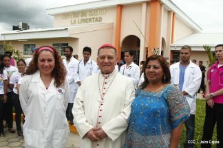 Cardenal Miguel inaugura Centro de Salud en La Libertad, Chontales