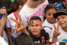 Rosario y Daniel celebran junto al pueblo 38 años de Revolución