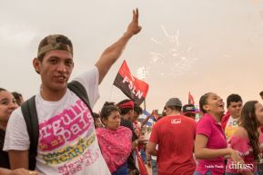 Rosario y Daniel celebran junto al pueblo 38 años de Revolución