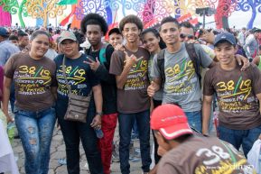 Rosario y Daniel celebran junto al pueblo 38 años de Revolución