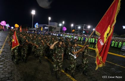 Desfile del Ejército de Nicaragua en saludo a su 38 aniversario