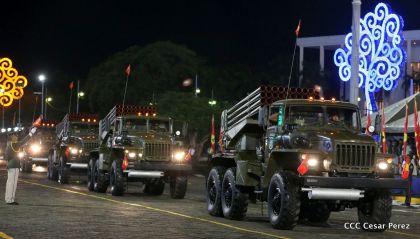 Desfile del Ejército de Nicaragua en saludo a su 38 aniversario