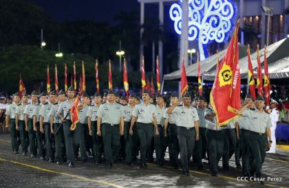 Desfile del Ejército de Nicaragua en saludo a su 38 aniversario