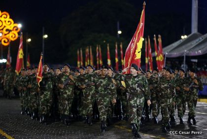 Desfile del Ejército de Nicaragua en saludo a su 38 aniversario