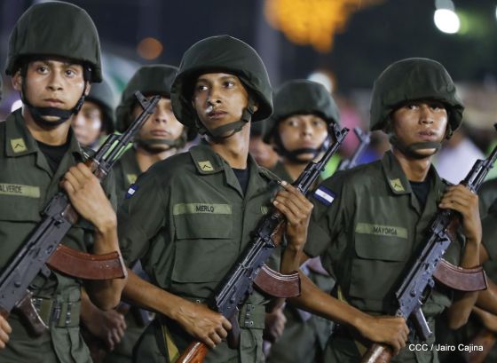 Desfile del Ejército de Nicaragua en saludo a su 38 aniversario
