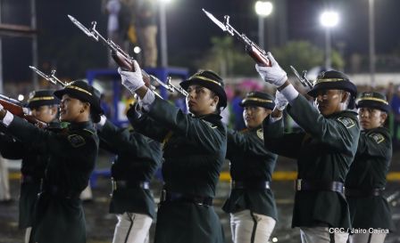 Desfile del Ejército de Nicaragua en saludo a su 38 aniversario