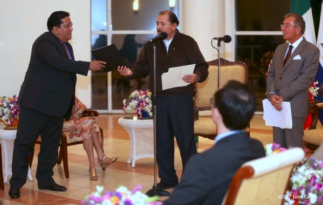Presidente Daniel recibe Cartas Credenciales de 4 nuevos Embajadores