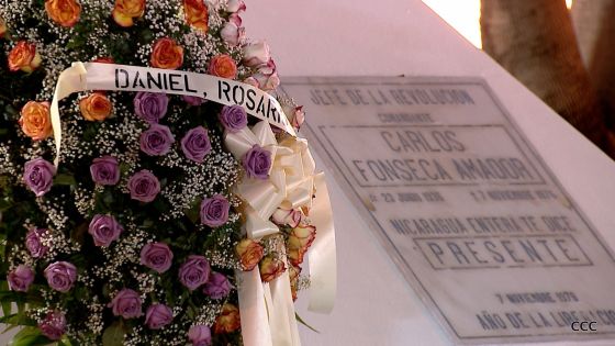 Daniel y Rosario conmemoran el 41 aniversario del paso a la inmortalidad del Comandante Carlos
