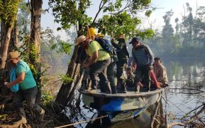 EN FOTOS: Ejército de Nicaragua trabaja para sofocar incendio en Indio Maíz