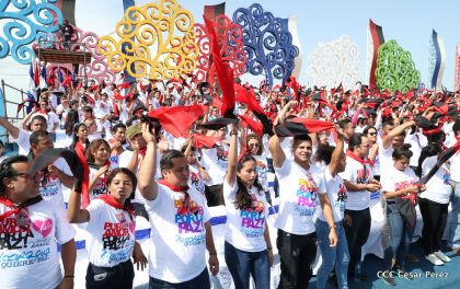 Familias reafirman compromiso por la paz y ratifican apoyo al Gobierno del Presidente Daniel y la Compañera Rosario