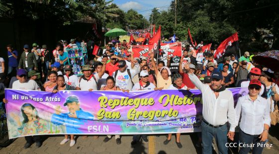 Así se conmemoró 40 años del repliegue de Diriamba a San Gregorio