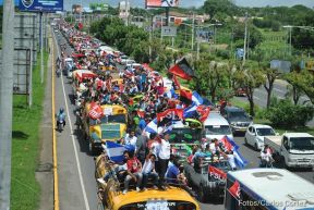 Caravanas de la victoria entran a Managua 