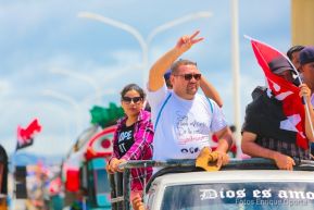 Caravanas de la victoria entran a Managua 