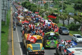 Caravanas de la victoria entran a Managua 