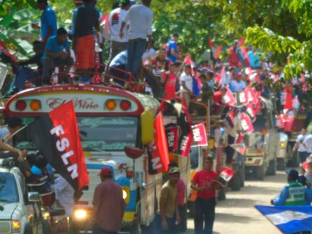 Caravanas de la victoria entran a Managua 