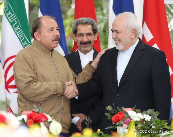 Encuentro del presidente Daniel Ortega y la compañera Rosario Murillo con el canciller de Irán