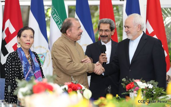 Encuentro del presidente Daniel Ortega y la compañera Rosario Murillo con el canciller de Irán