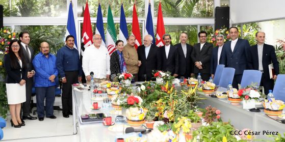 Encuentro del presidente Daniel Ortega y la compañera Rosario Murillo con el canciller de Irán