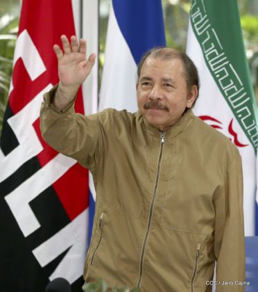 Encuentro del presidente Daniel Ortega y la compañera Rosario Murillo con el canciller de Irán