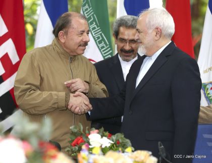 Encuentro del presidente Daniel Ortega y la compañera Rosario Murillo con el canciller de Irán