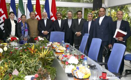 Encuentro del presidente Daniel Ortega y la compañera Rosario Murillo con el canciller de Irán