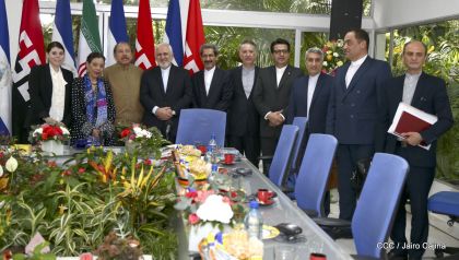 Encuentro del presidente Daniel Ortega y la compañera Rosario Murillo con el canciller de Irán