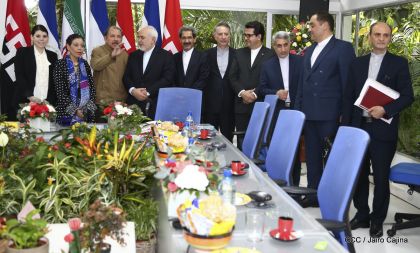 Encuentro del presidente Daniel Ortega y la compañera Rosario Murillo con el canciller de Irán