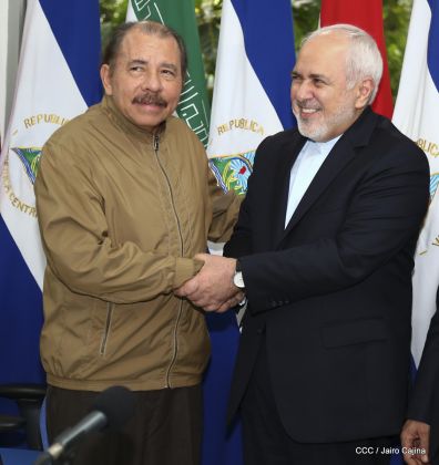 Encuentro del presidente Daniel Ortega y la compañera Rosario Murillo con el canciller de Irán