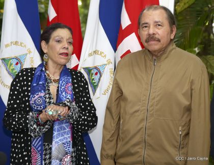 Encuentro del presidente Daniel Ortega y la compañera Rosario Murillo con el canciller de Irán