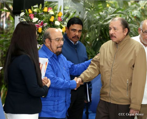 Encuentro del presidente Daniel Ortega y la compañera Rosario Murillo con el canciller de Irán