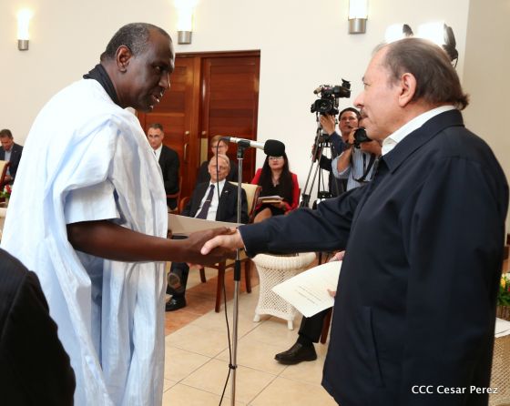 Presidente Daniel Ortega y vicepresidenta Rosario Murillo reciben cartas credenciales de 11 nuevos embajadores