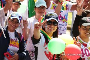 Capitalinos caminan en defensa de sus derechos y en solidaridad con Bolivia