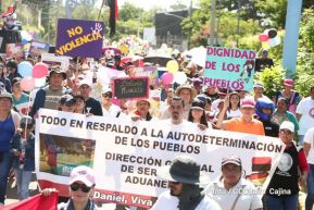 Capitalinos caminan en defensa de sus derechos y en solidaridad con Bolivia