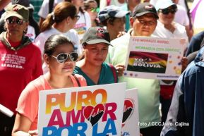 Capitalinos caminan en defensa de sus derechos y en solidaridad con Bolivia