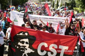 Capitalinos caminan en defensa de sus derechos y en solidaridad con Bolivia