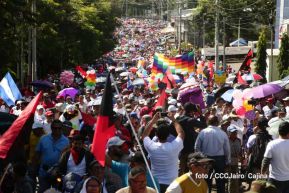 Capitalinos caminan en defensa de sus derechos y en solidaridad con Bolivia