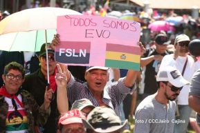 Capitalinos caminan en defensa de sus derechos y en solidaridad con Bolivia