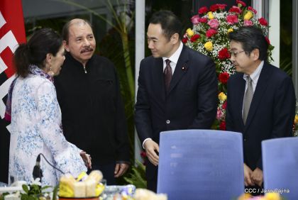 Ministro de Estado para Asuntos Exteriores de Japón durante su visita en Nicaragua