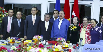 Hermandad y compañerismo en reunión del presidente Daniel  Ortega y vicepresidenta Rosario Murillo con delegación de alto nivel de Vietnam