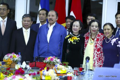 Hermandad y compañerismo en reunión del presidente Daniel  Ortega y vicepresidenta Rosario Murillo con delegación de alto nivel de Vietnam